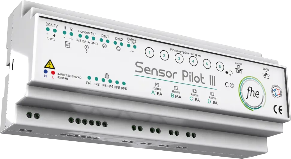 Gestionnaire intelligent FHE Sensor Pilot III, dispositif de suivi et d'optimisation de la consommation énergétique pour une meilleure efficacité électrique